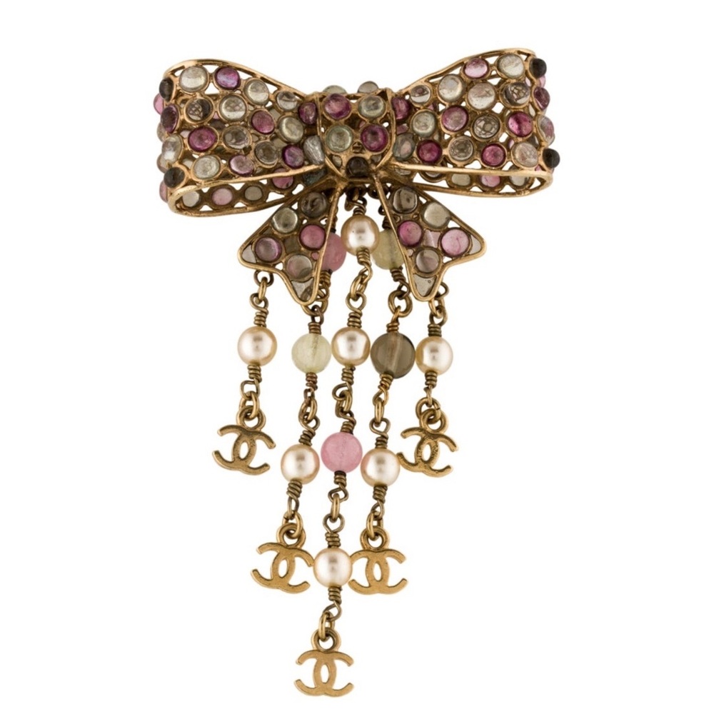Vintage 2002 Chanel Gripoix Bow Brooch.